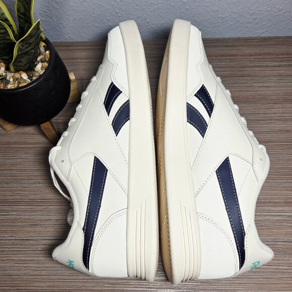 NEW!!! Reebok Court Advance-White,Navy,Teal-Leather, DMX Microbubble: Size 12